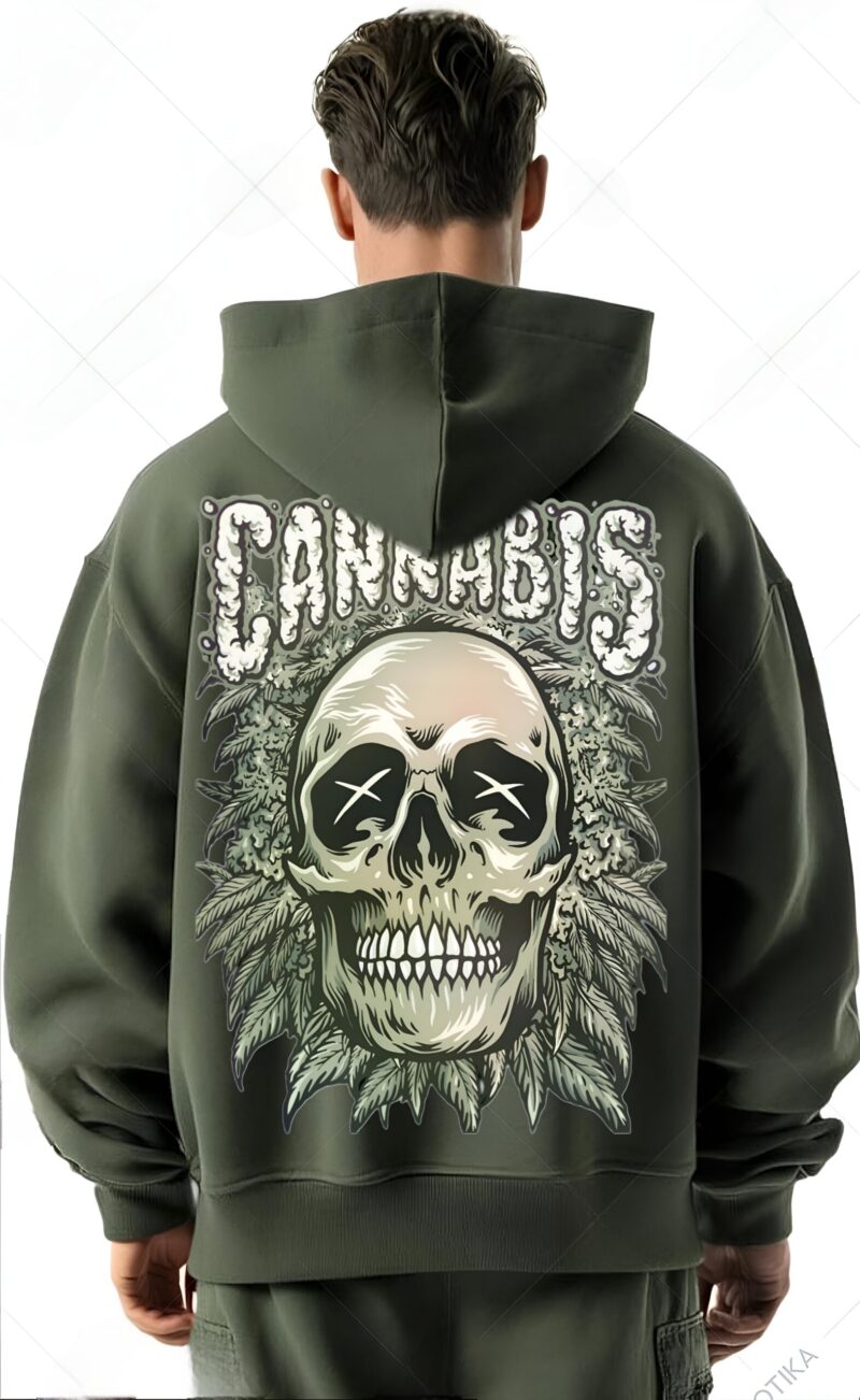 UNISEX SKULL CANNABIS HOODIE