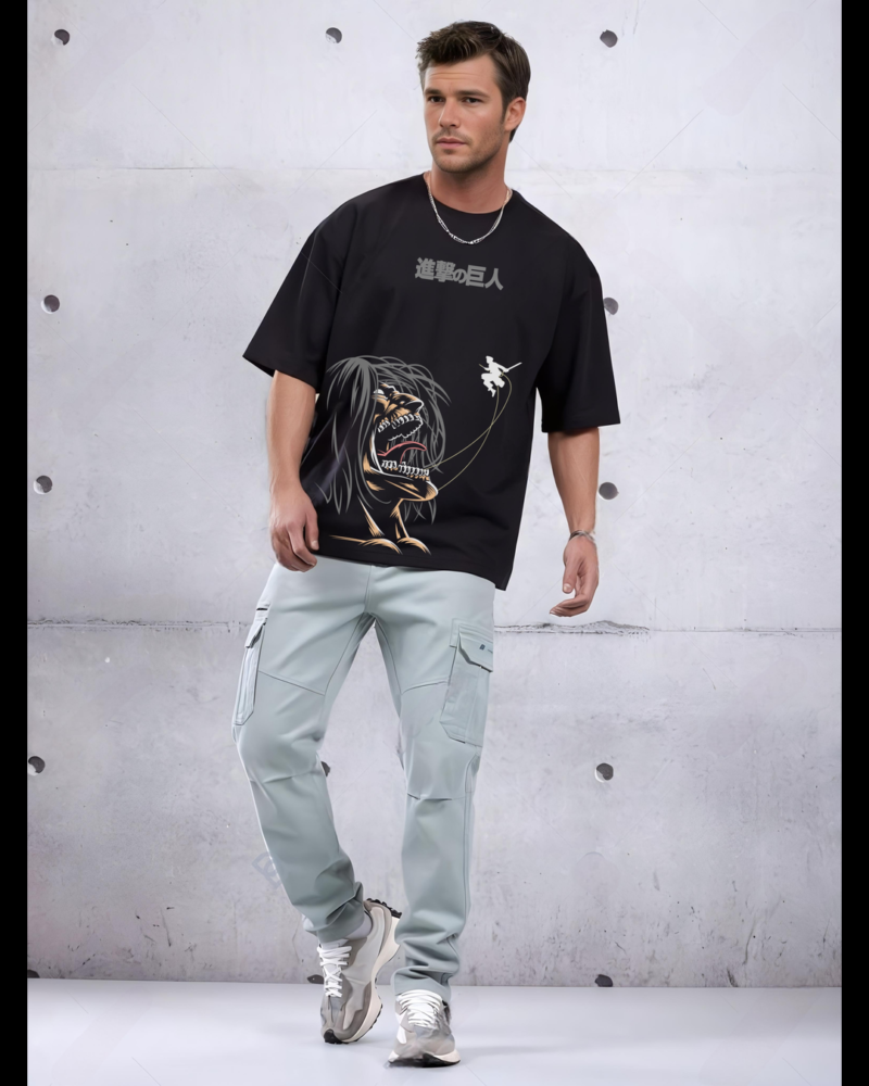 UNISEX ATTACK ON TITANS BLACK T-SHIRT - Image 4