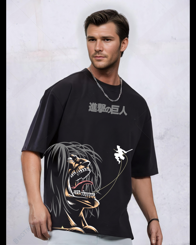 UNISEX ATTACK ON TITANS BLACK T-SHIRT - Image 3