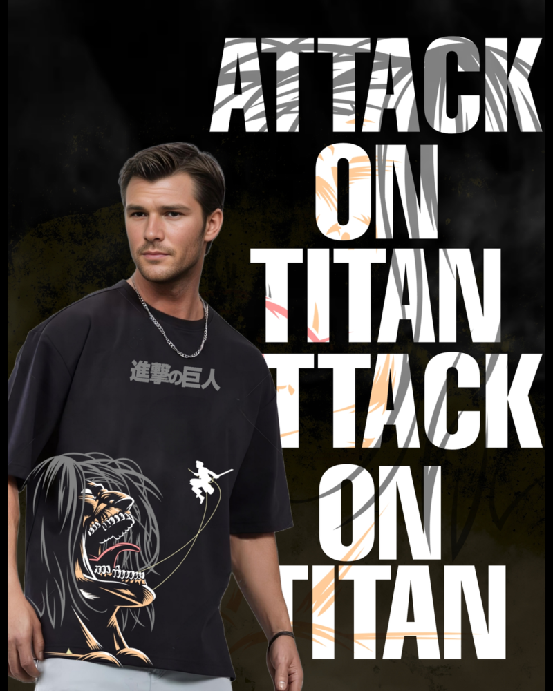 UNISEX ATTACK ON TITANS BLACK T-SHIRT
