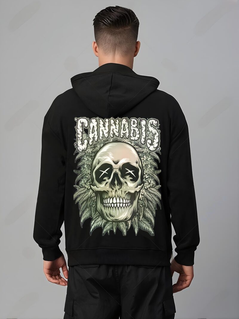 UNISEX SKULL CANNABIS HOODIE - Image 6