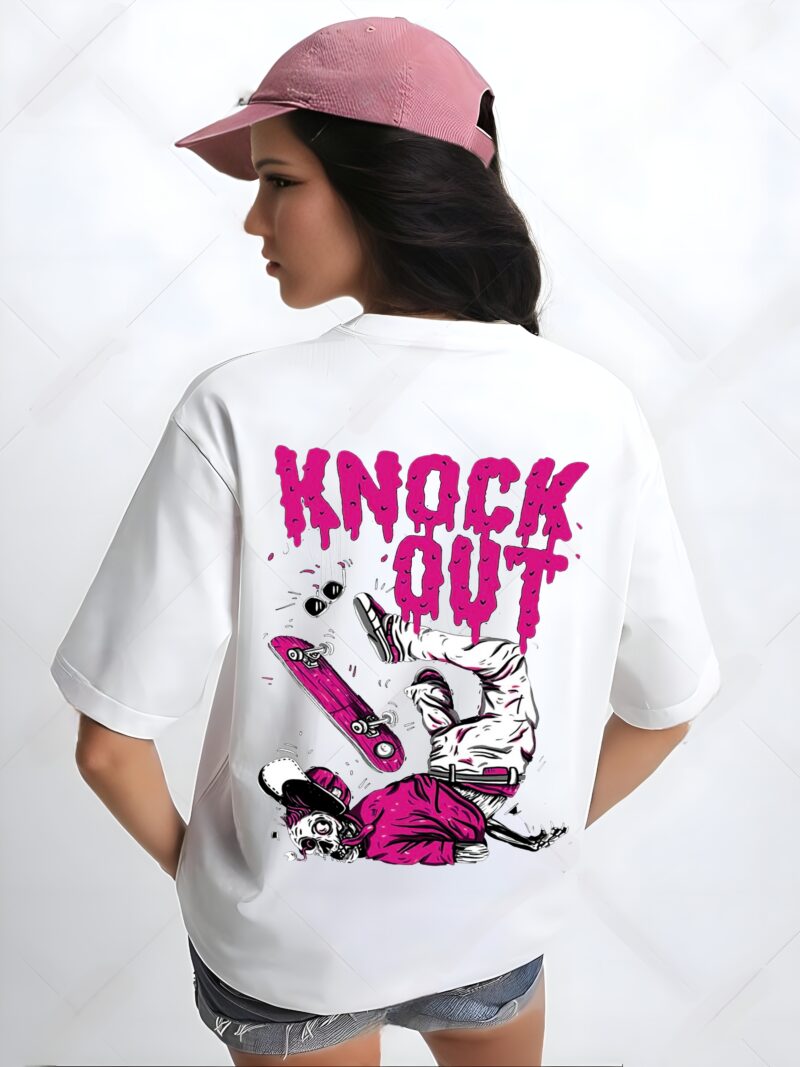 UNISEX KNOCK OUT! WHITE OVERSIZE T-SHIRT
