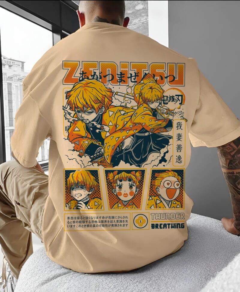 UNISEX ZENETSU PRINTED OVERSIZED T SHIRT - Image 4