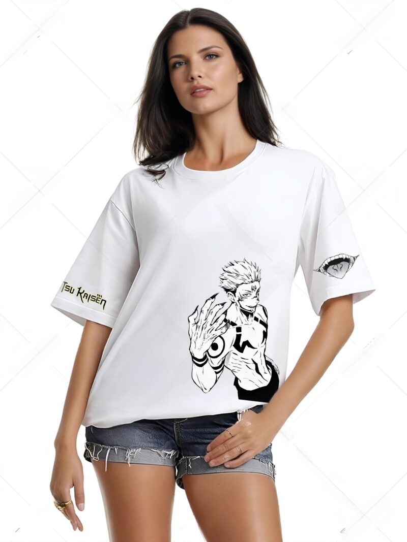 GIRLS SUKUNA PRINTED OVERSIZED T SHIRT