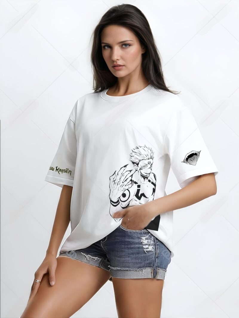 GIRLS SUKUNA PRINTED OVERSIZED T SHIRT - Image 2