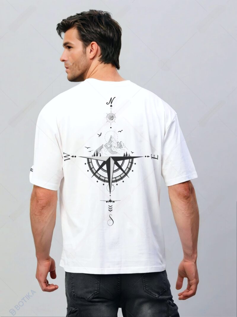 UNISEX TIME DIRECTION PRINTED OVERSIZED T SHIRT - Image 4