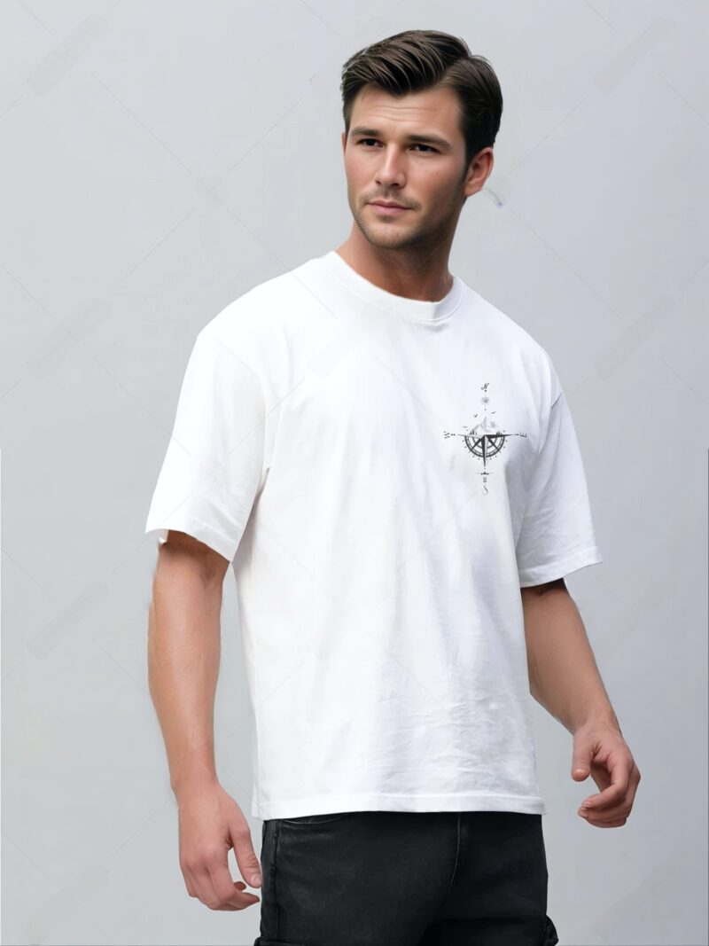 UNISEX TIME DIRECTION PRINTED OVERSIZED T SHIRT - Image 3