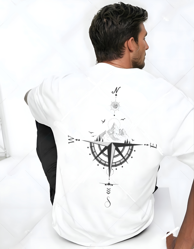 UNISEX TIME DIRECTION PRINTED OVERSIZED T SHIRT - Image 2