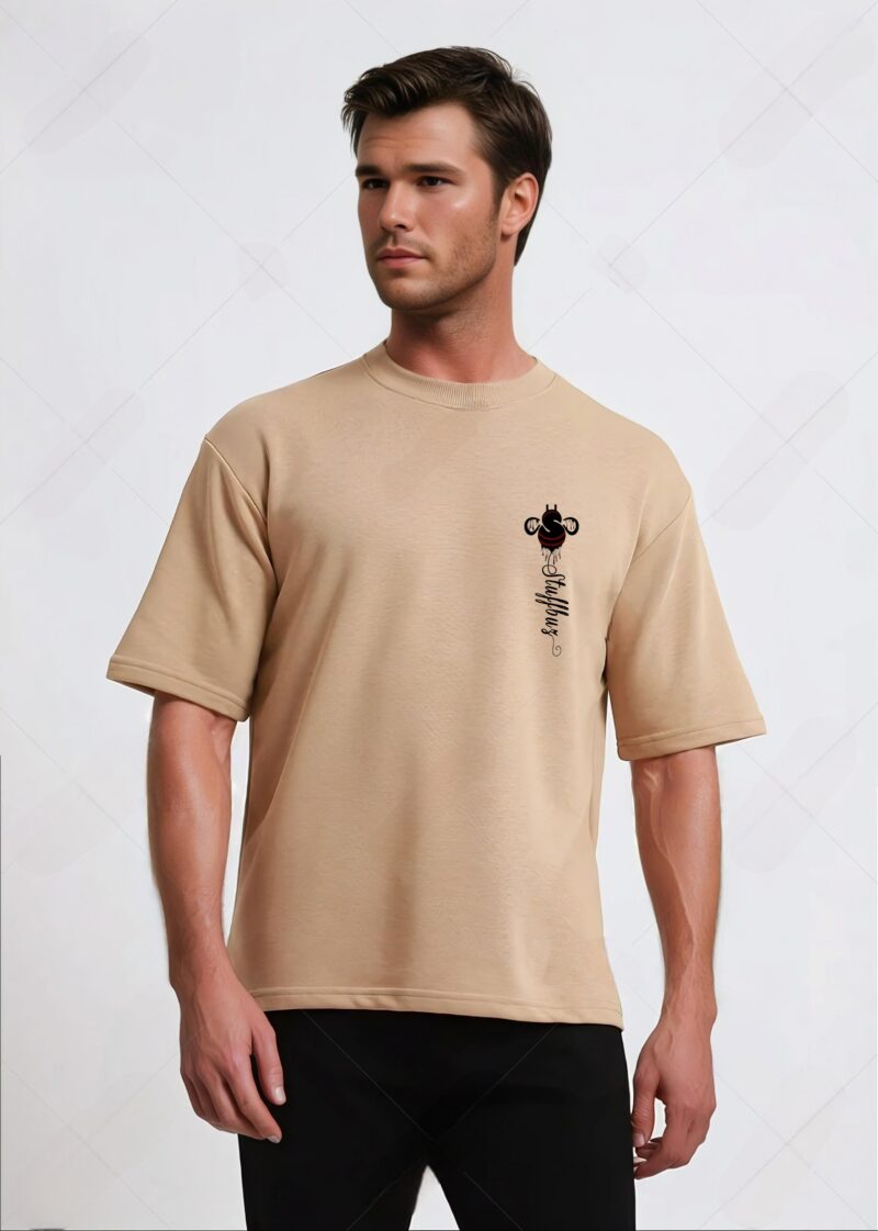 UNISEX NO RISK NO STORY PRINTED OVERSIZED T- SHIRT - Image 5