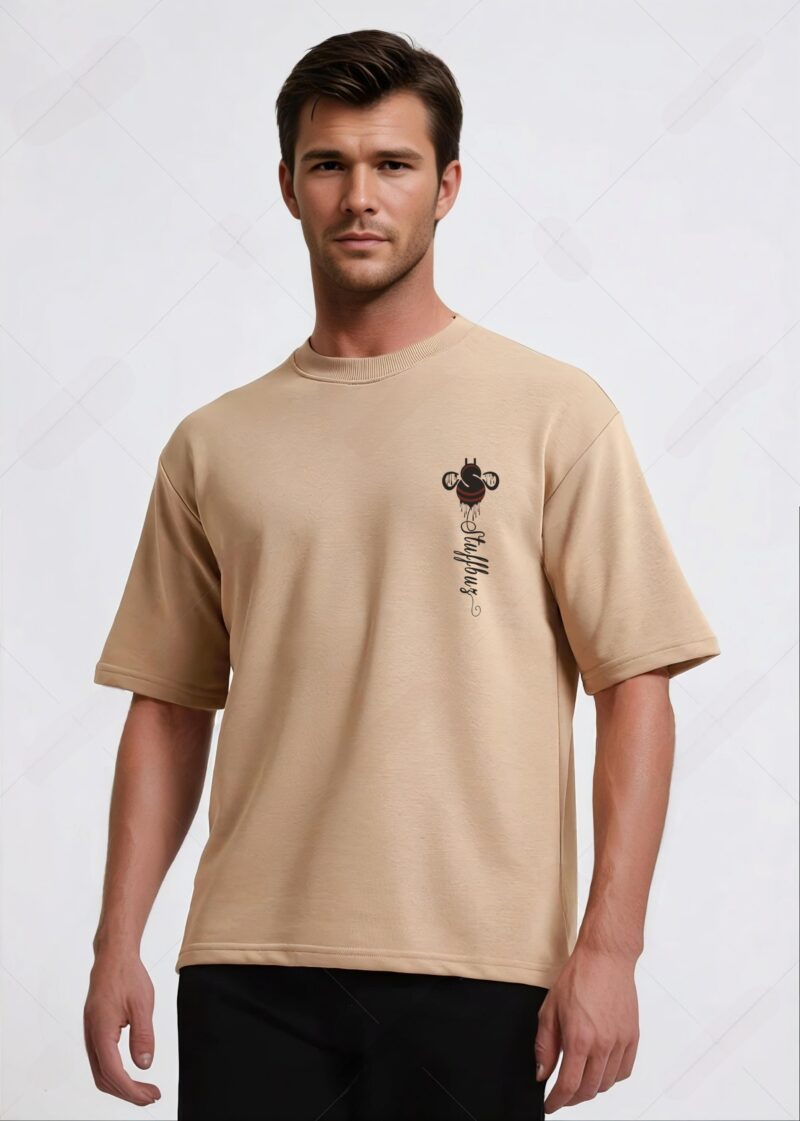 UNISEX NO RISK NO STORY PRINTED OVERSIZED T- SHIRT - Image 4