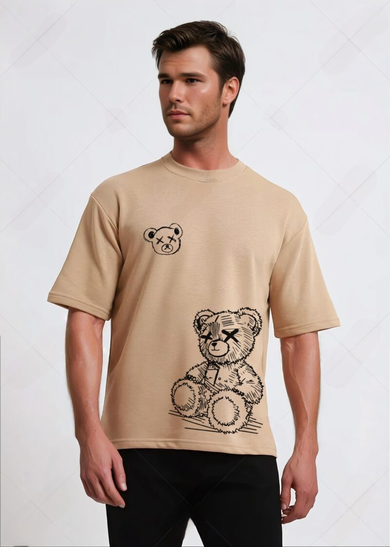 UNISEX SHADED BEAR PRINTED OVERSIZED T SHIRT - Image 2