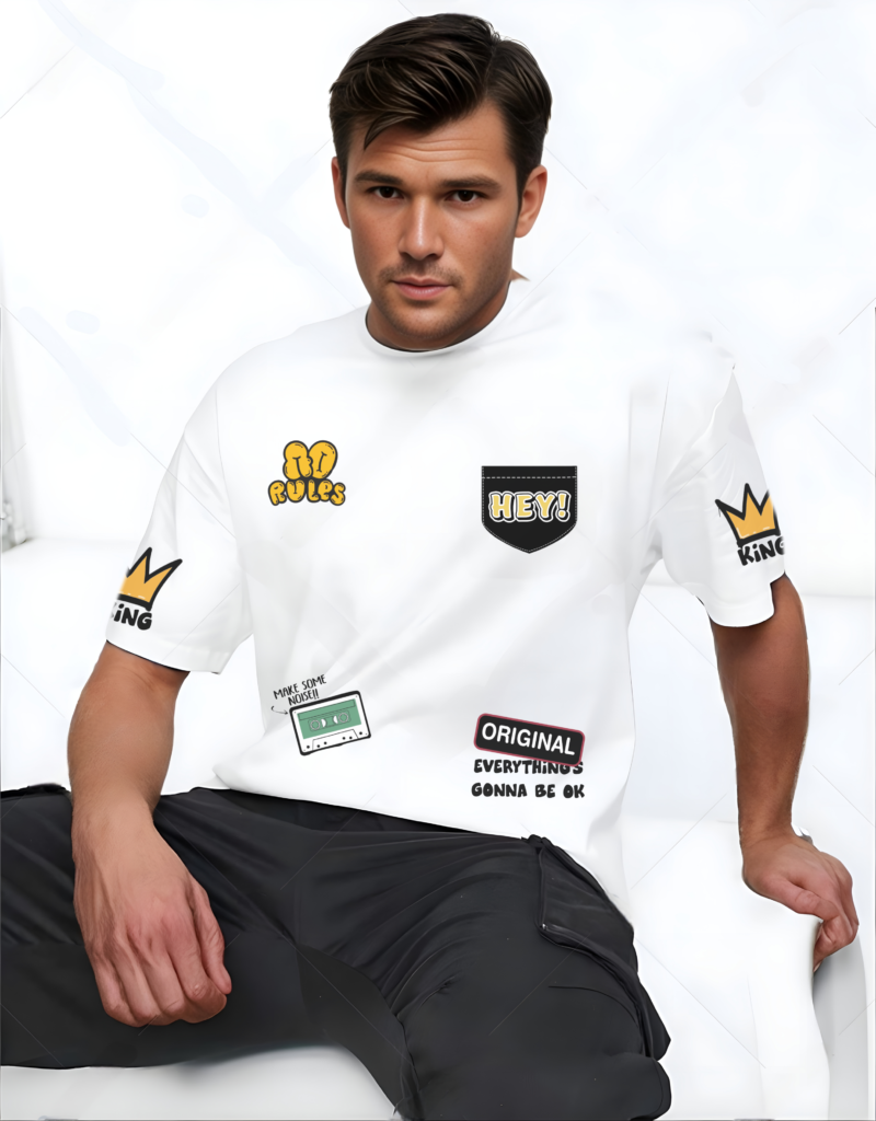 UNISEX PATCHES PRINTED OVERSIZED T SHIRT - Image 6